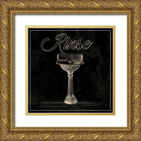 Bath B Gold Ornate Wood Framed Art Print with Double Matting by Alvarez, Cynthia