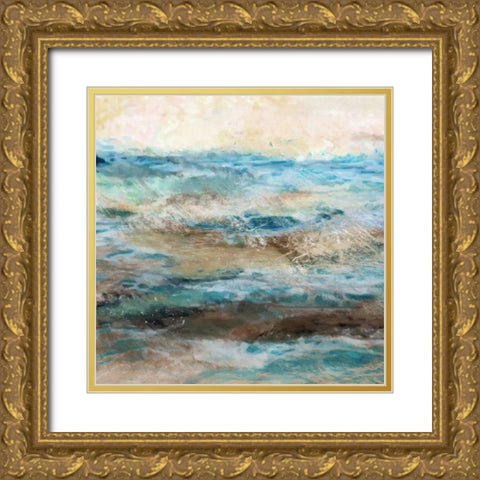 Wave Gold Ornate Wood Framed Art Print with Double Matting by Alvarez, Cynthia