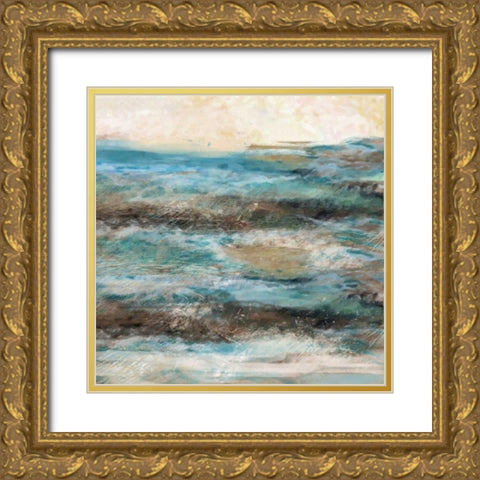 Waves Gold Ornate Wood Framed Art Print with Double Matting by Alvarez, Cynthia