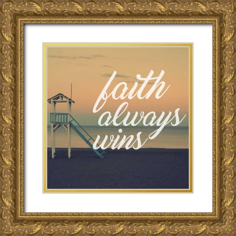 Faith Wins Gold Ornate Wood Framed Art Print with Double Matting by Alvarez, Cynthia