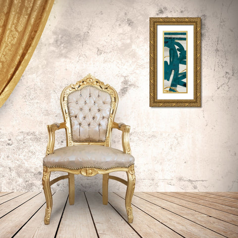 Teal and Flare A Gold Ornate Wood Framed Art Print with Double Matting by Alvarez, Cynthia