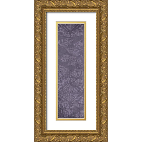 Vibrant Purple Leaf Panel 2 Gold Ornate Wood Framed Art Print with Double Matting by Dyer, Beverly