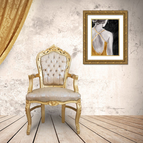 Gold on The Town 1 Gold Ornate Wood Framed Art Print with Double Matting by Alvarez, Cynthia