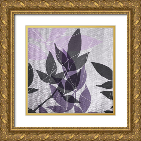 Vibrant Purple Leaf 3 Gold Ornate Wood Framed Art Print with Double Matting by Dyer, Beverly