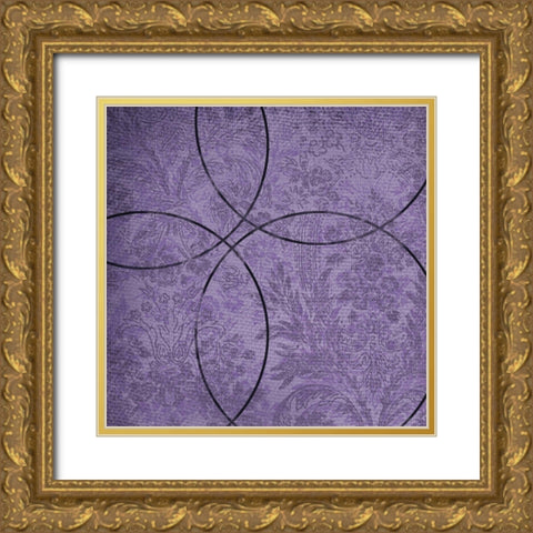 Vibrant Purple Square 4 Gold Ornate Wood Framed Art Print with Double Matting by Dyer, Beverly