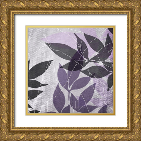 Vibrant Purple Leaf 3 Gold Ornate Wood Framed Art Print with Double Matting by Dyer, Beverly