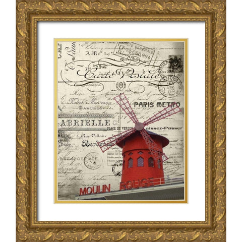 Eco Vintage Paris 2 Gold Ornate Wood Framed Art Print with Double Matting by Stevens, Carole