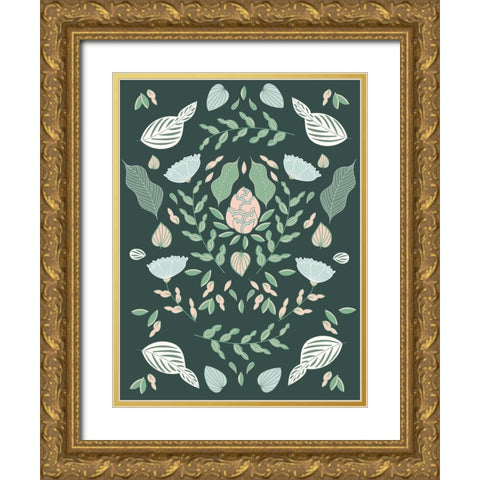 Botanical Unity Gold Ornate Wood Framed Art Print with Double Matting by Sweet Melody Designs