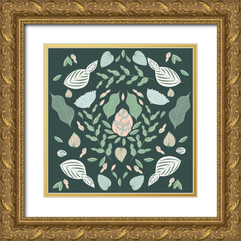 Botanical Unity Gold Ornate Wood Framed Art Print with Double Matting by Sweet Melody Designs
