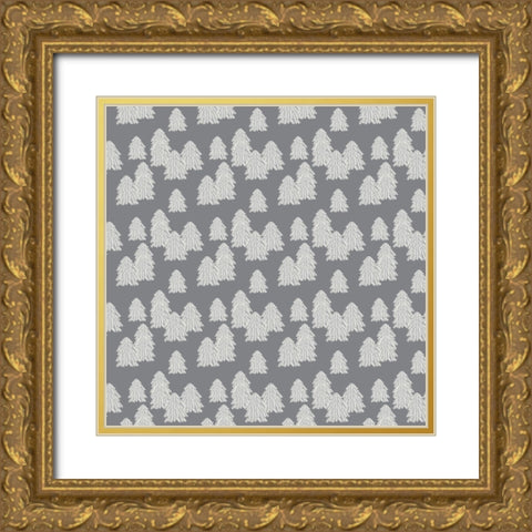Frosty Forest Pattern 1 V2 Gold Ornate Wood Framed Art Print with Double Matting by Sweet Melody Designs