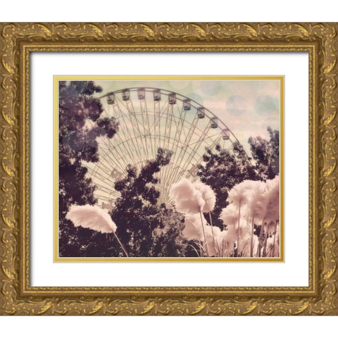 Feathery ferris Gold Ornate Wood Framed Art Print with Double Matting by Davis Ashley