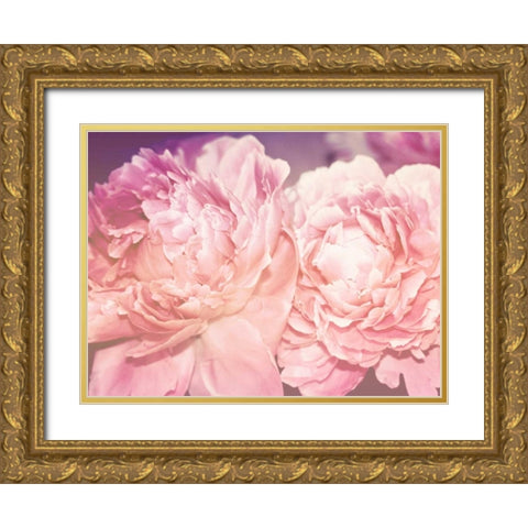 Pink Peony Gold Ornate Wood Framed Art Print with Double Matting by Davis Ashley