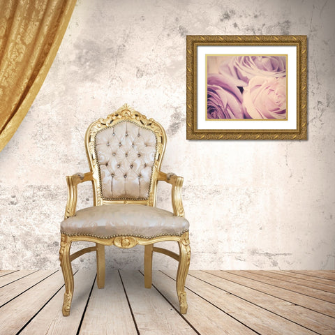 Purple vintage roses Gold Ornate Wood Framed Art Print with Double Matting by Davis Ashley