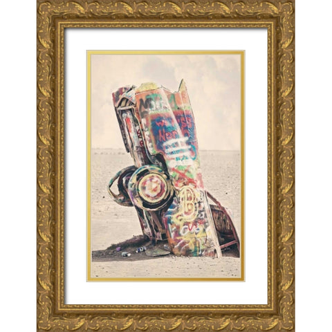 Cadillac Single Car Gold Ornate Wood Framed Art Print with Double Matting by Davis Ashley