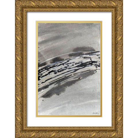 Grey Ice 1 Gold Ornate Wood Framed Art Print with Double Matting by Brown, Denise