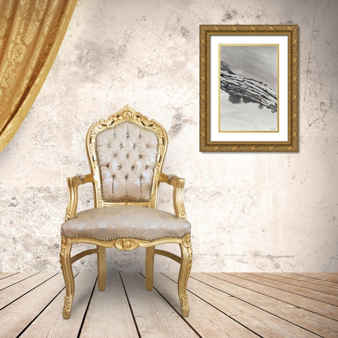 Grey Ice 2 Gold Ornate Wood Framed Art Print with Double Matting by Brown, Denise