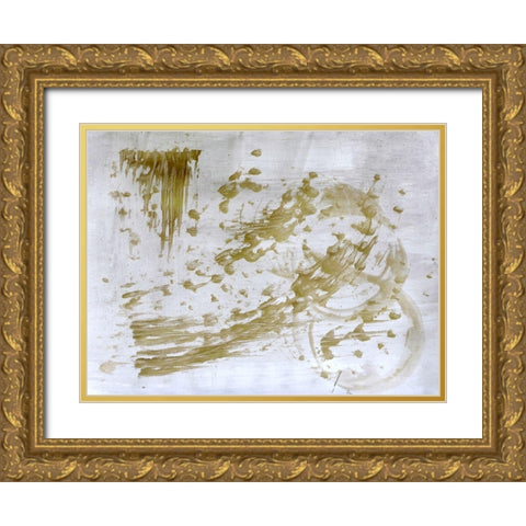 Rings and Strokes 2 Gold Ornate Wood Framed Art Print with Double Matting by Brown, Denise