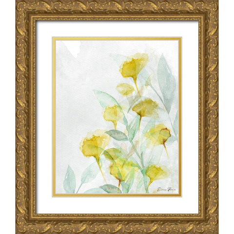 Modern Poppies 2 Gold Ornate Wood Framed Art Print with Double Matting by Brown, Denise