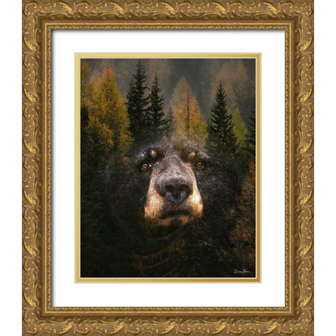 Through The Trees Gold Ornate Wood Framed Art Print with Double Matting by Brown, Denise