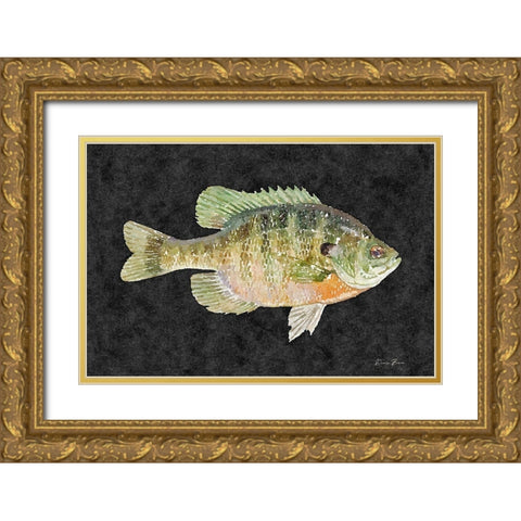 Blue Gill Gold Ornate Wood Framed Art Print with Double Matting by Brown, Denise