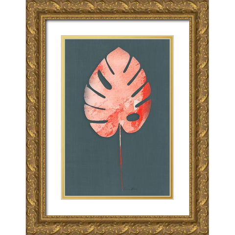 Watercolor Palm 4 Gold Ornate Wood Framed Art Print with Double Matting by Brown, Denise