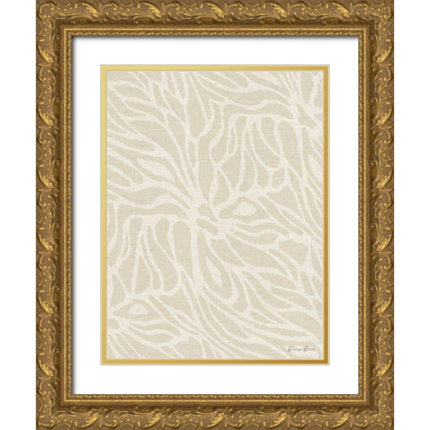 Beige Fabric Pattern 2.0 Gold Ornate Wood Framed Art Print with Double Matting by Brown, Denise