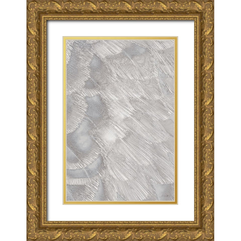 Feather Pattern Gold Ornate Wood Framed Art Print with Double Matting by Brown, Denise