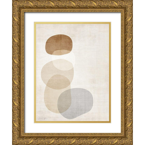 Mobo Stones 1 Gold Ornate Wood Framed Art Print with Double Matting by Brown, Denise