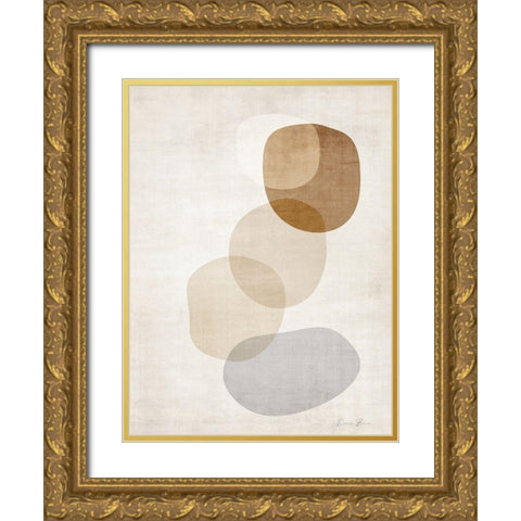 Mobo Stones 2 Gold Ornate Wood Framed Art Print with Double Matting by Brown, Denise