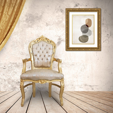 Mobo Stones 2 v2 Gold Ornate Wood Framed Art Print with Double Matting by Brown, Denise