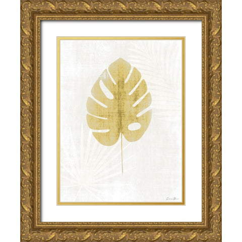 Palm Silhouette 1 Gold Ornate Wood Framed Art Print with Double Matting by Brown, Denise