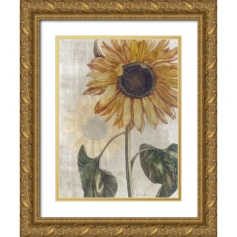 Sunflower 2 Gold Ornate Wood Framed Art Print with Double Matting by Brown, Denise
