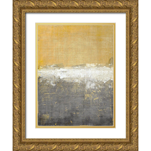 Golden Abstract 3 Gold Ornate Wood Framed Art Print with Double Matting by Brown, Denise