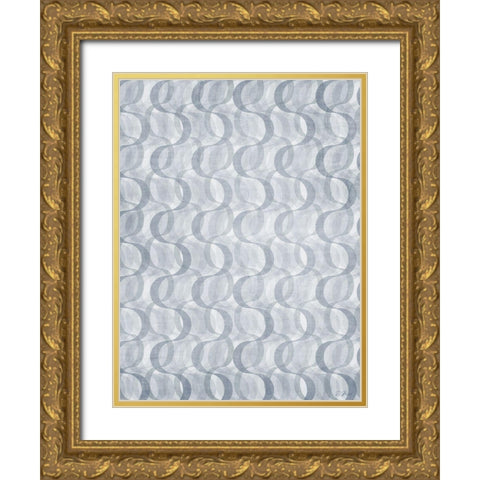 Geo Swirl 1 Gold Ornate Wood Framed Art Print with Double Matting by Brown, Denise