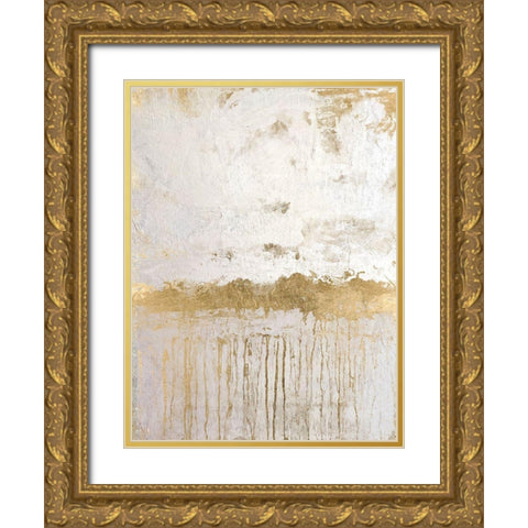Metallic Spill 2 Gold Ornate Wood Framed Art Print with Double Matting by Brown, Denise