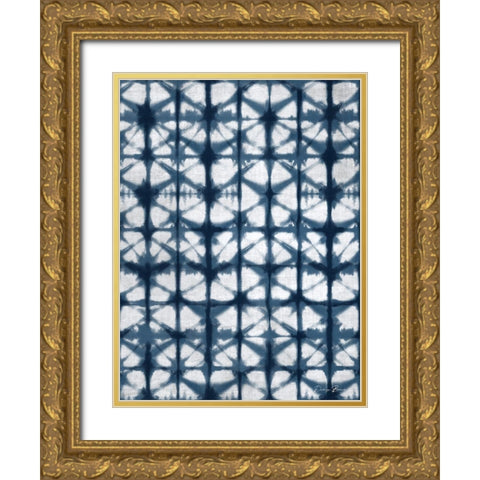 Shibori 1 Gold Ornate Wood Framed Art Print with Double Matting by Brown, Denise