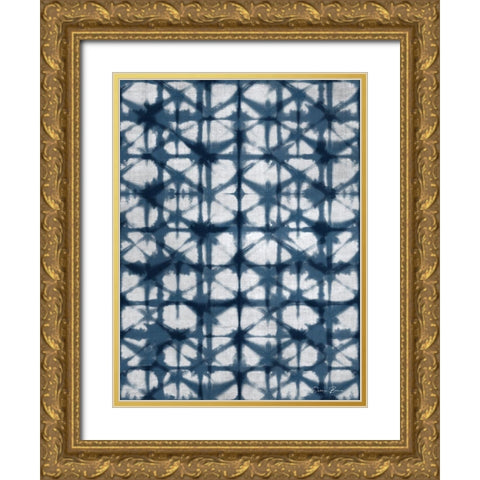 Shibori 2 Gold Ornate Wood Framed Art Print with Double Matting by Brown, Denise