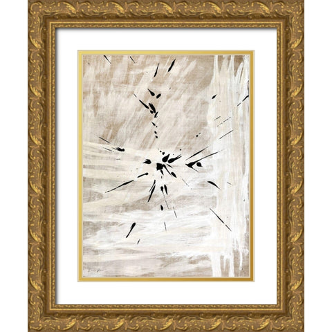 Minimal Black Gold Ornate Wood Framed Art Print with Double Matting by Brown, Denise