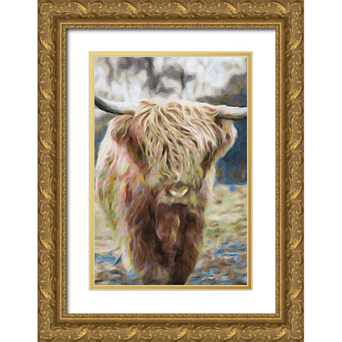 Angus Gold Ornate Wood Framed Art Print with Double Matting by Brown, Denise