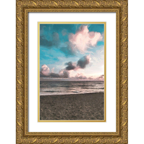 Clouds at Sunset Gold Ornate Wood Framed Art Print with Double Matting by Brown, Denise