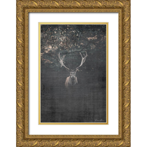 Trophy Buck Gold Ornate Wood Framed Art Print with Double Matting by Brown, Denise