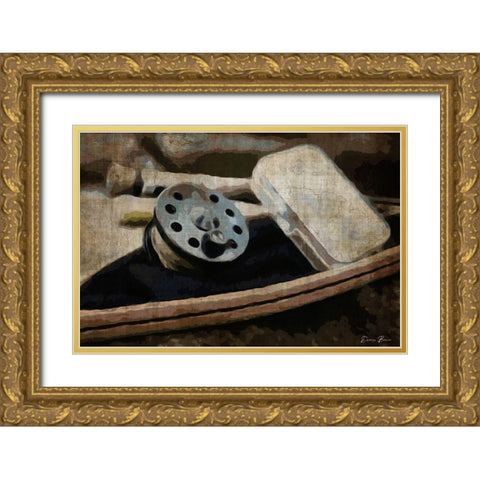 Trout Day Gold Ornate Wood Framed Art Print with Double Matting by Brown, Denise