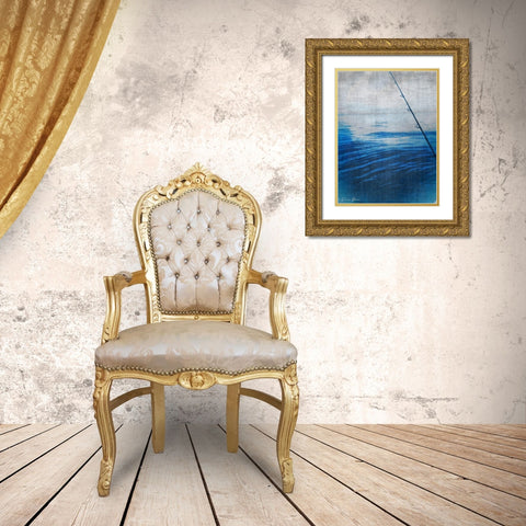 Wet a Line Gold Ornate Wood Framed Art Print with Double Matting by Brown, Denise
