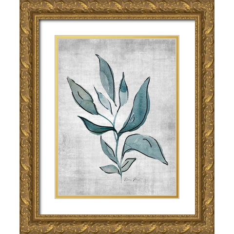 Watercolor Botanical 1 Gold Ornate Wood Framed Art Print with Double Matting by Brown, Denise