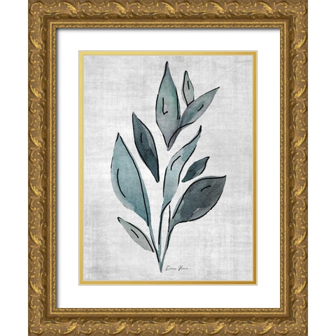 Watercolor Botanical 2 Gold Ornate Wood Framed Art Print with Double Matting by Brown, Denise