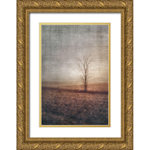 Lone Tree Gold Ornate Wood Framed Art Print with Double Matting by Brown, Denise