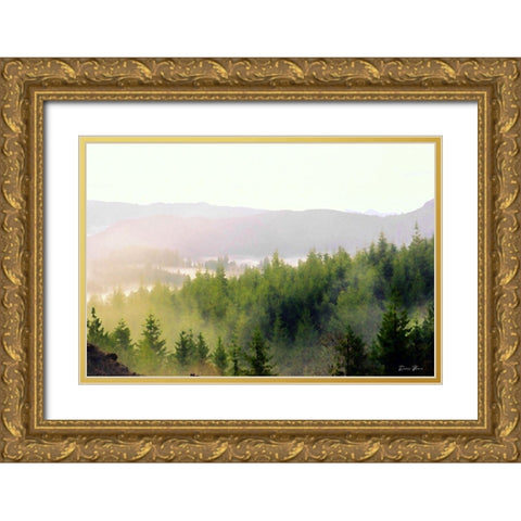 Mountain Landscape Gold Ornate Wood Framed Art Print with Double Matting by Brown, Denise