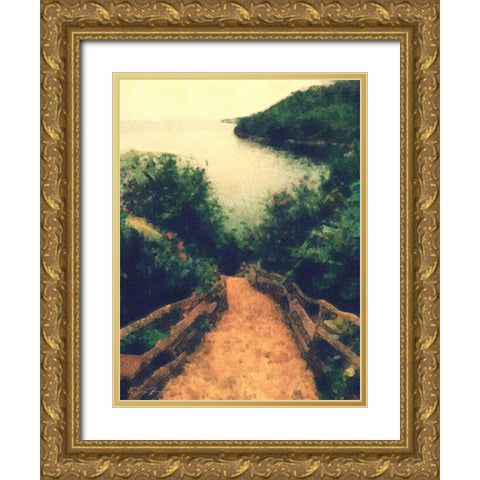 Pathway Gold Ornate Wood Framed Art Print with Double Matting by Brown, Denise