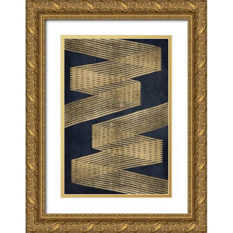 Golden Criss Cross 1 Gold Ornate Wood Framed Art Print with Double Matting by Brown, Denise
