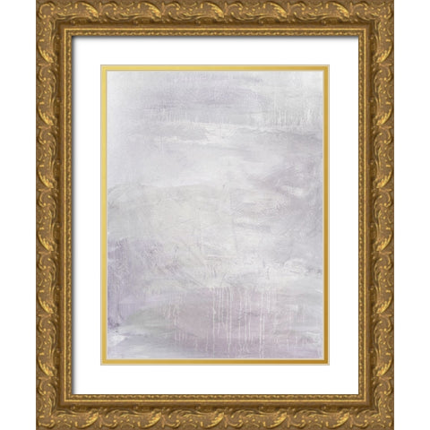 Raining In Lilac Gold Ornate Wood Framed Art Print with Double Matting by Brown, Denise